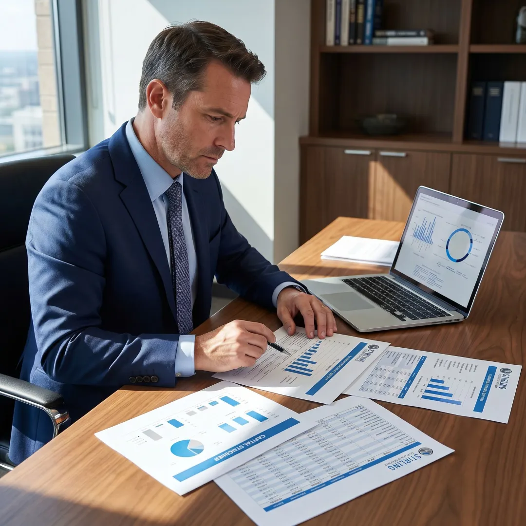 Capital advisor reviewing financing options