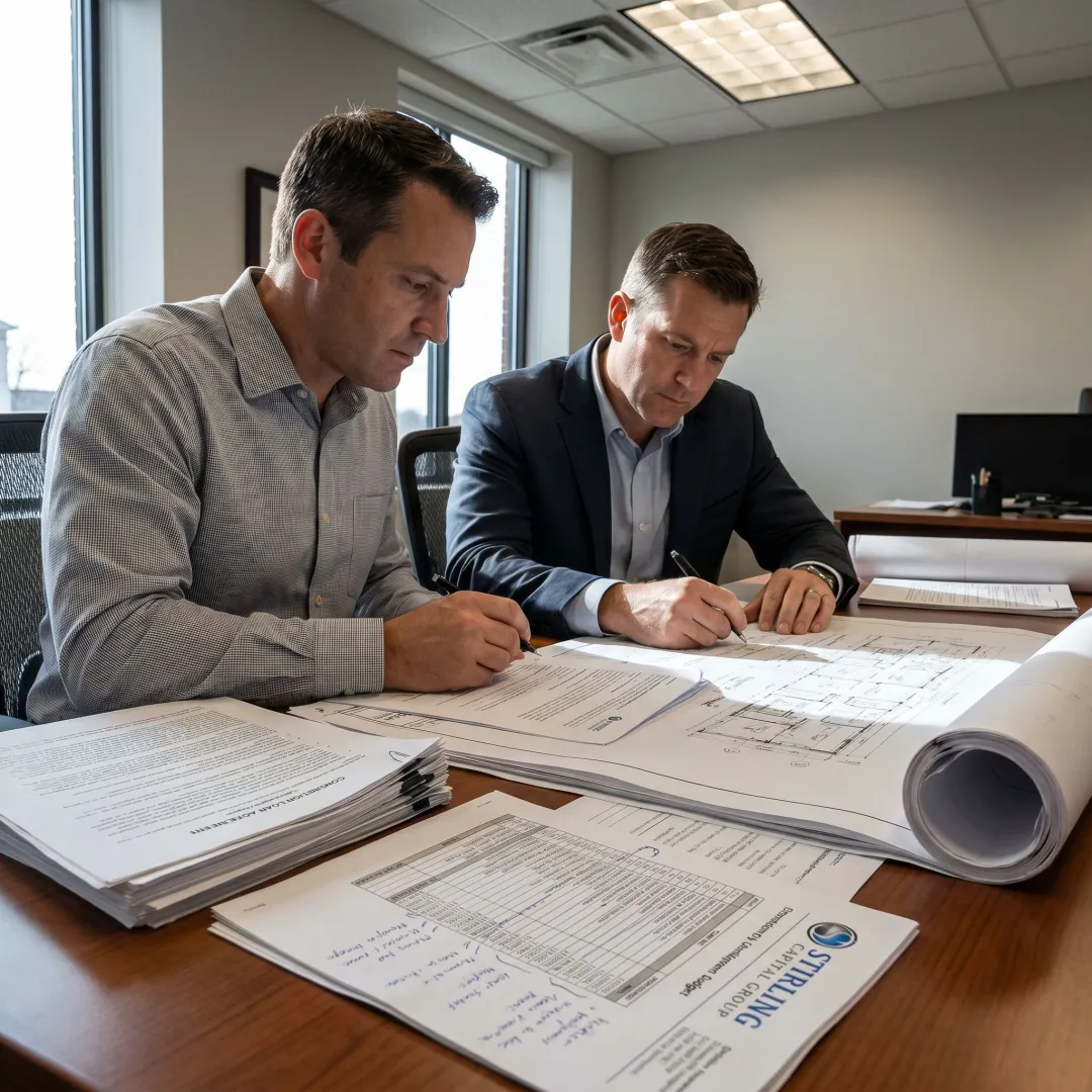 Developer reviewing multifamily financing documents