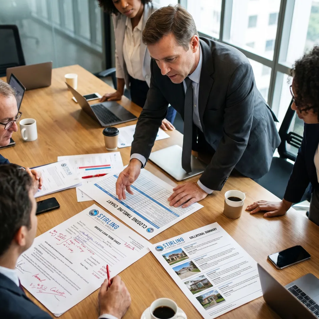Bridge loan structuring process with finance documents
