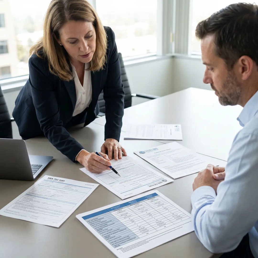 SBA loan specialist advising business owner