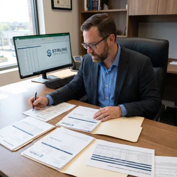 Advisor reviewing trade finance documents