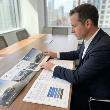 Finance consultant reviewing EV fleet funding plan