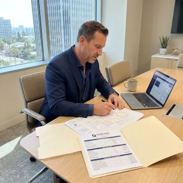 Private lending advisor reviewing real estate financing documents