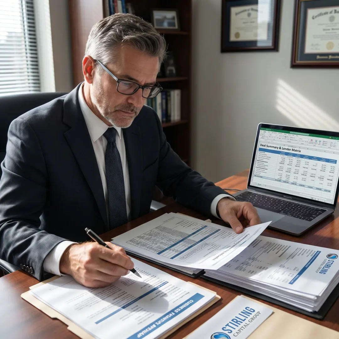 Financing consultant reviewing loan eligibility documents