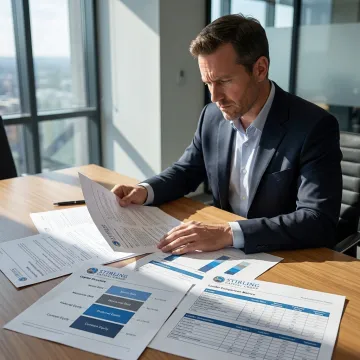 Capital advisor reviewing acquisition financing documents