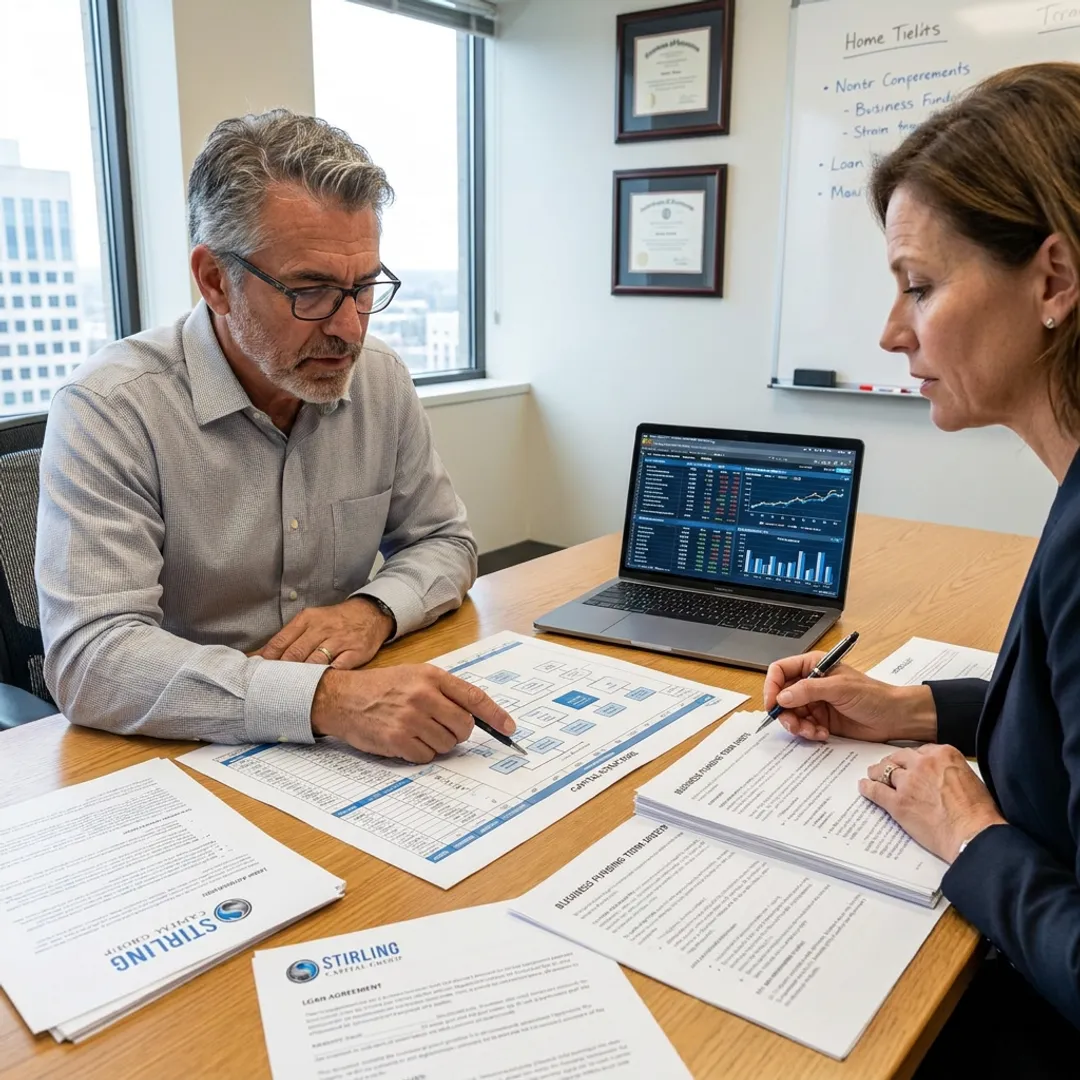 Specialty finance consultants reviewing business funding options