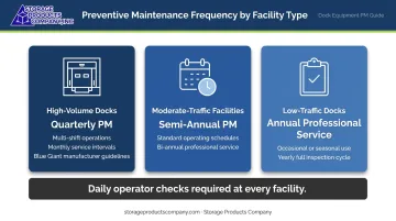 Dock leveler PM frequency comparison by facility type and traffic volume
