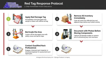 5-step red tag unload report pallet rack damage response protocol