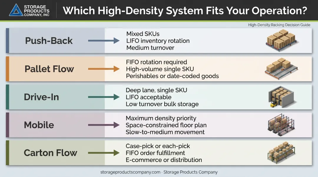 5-system high-density storage selection guide matching inventory profile to racking type