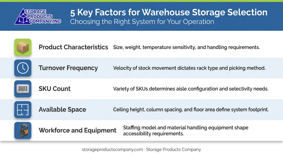 5 key factors for selecting the right warehouse storage system
