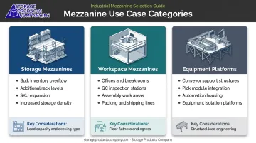 Industrial mezzanine use case comparison storage workspace and equipment platform applications