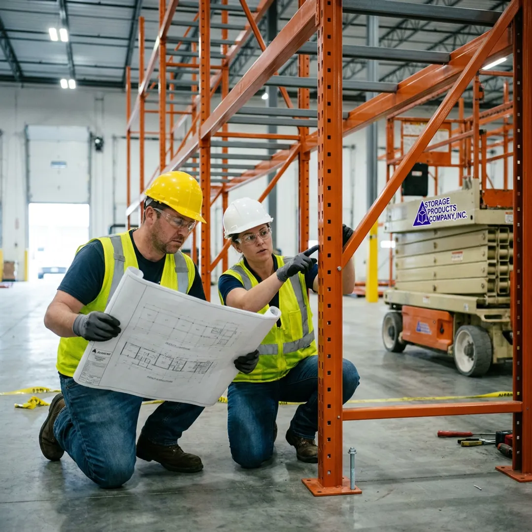 Warehouse rack installation process