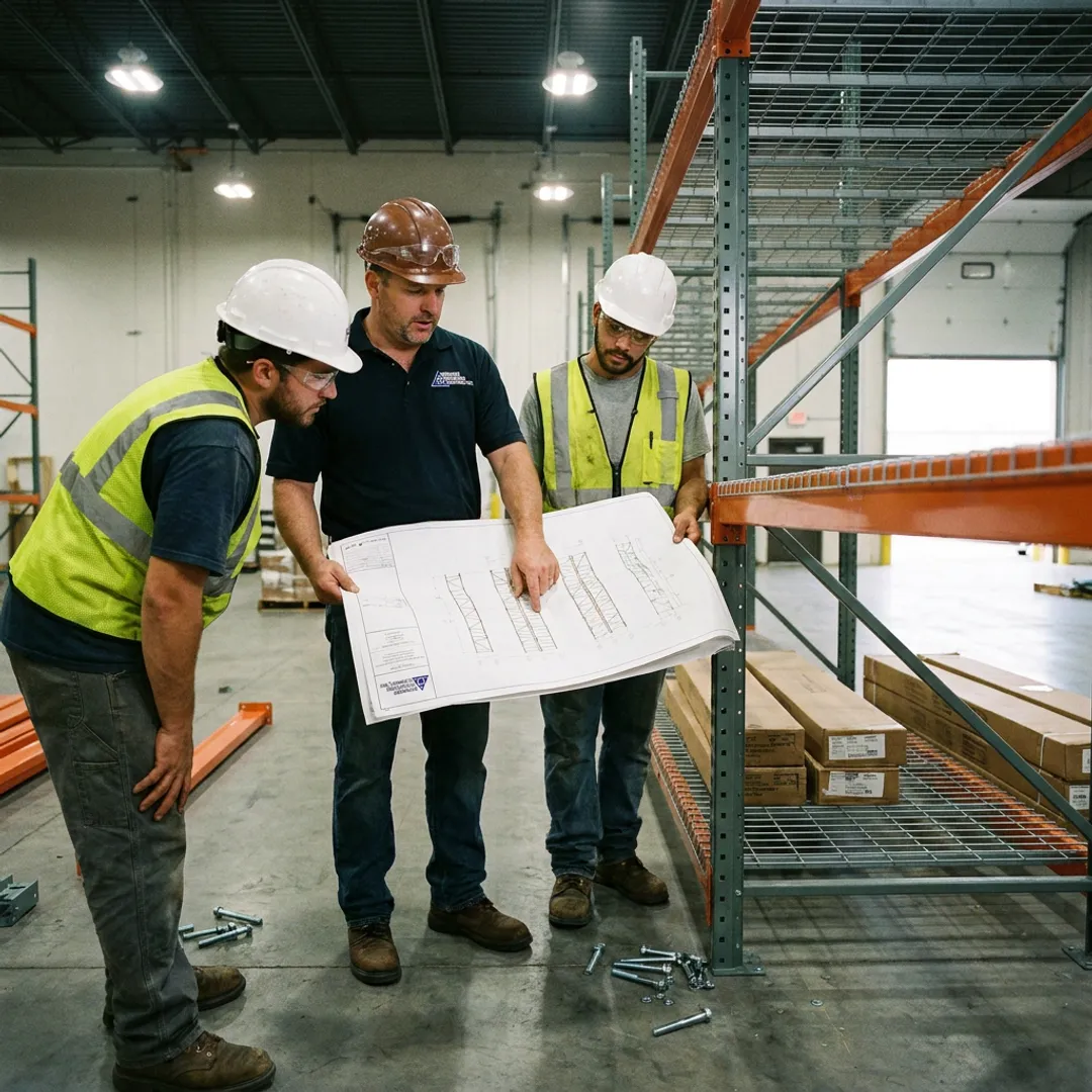 Warehouse rack installation process