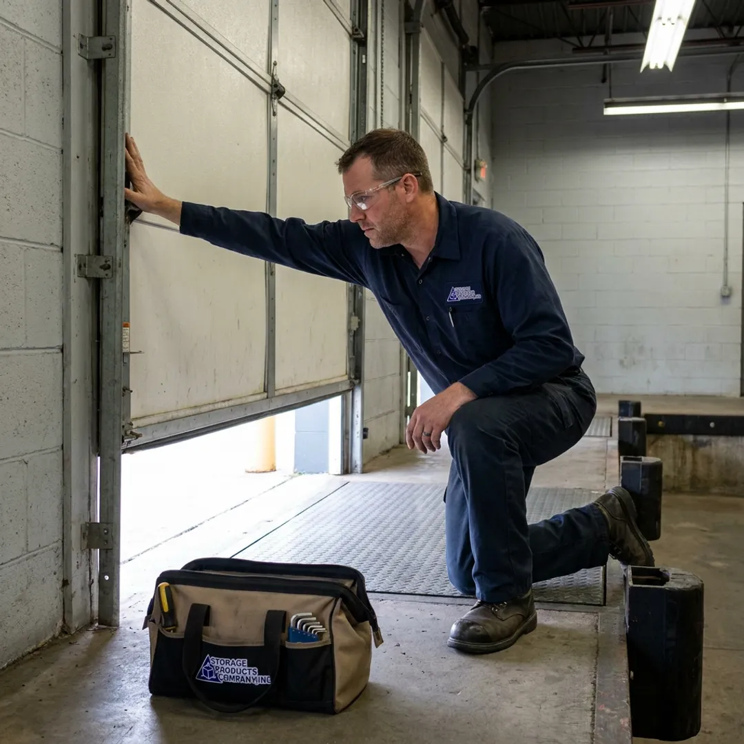Industrial dock door repair process