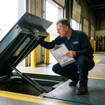 Dock leveler maintenance checklist in warehouse