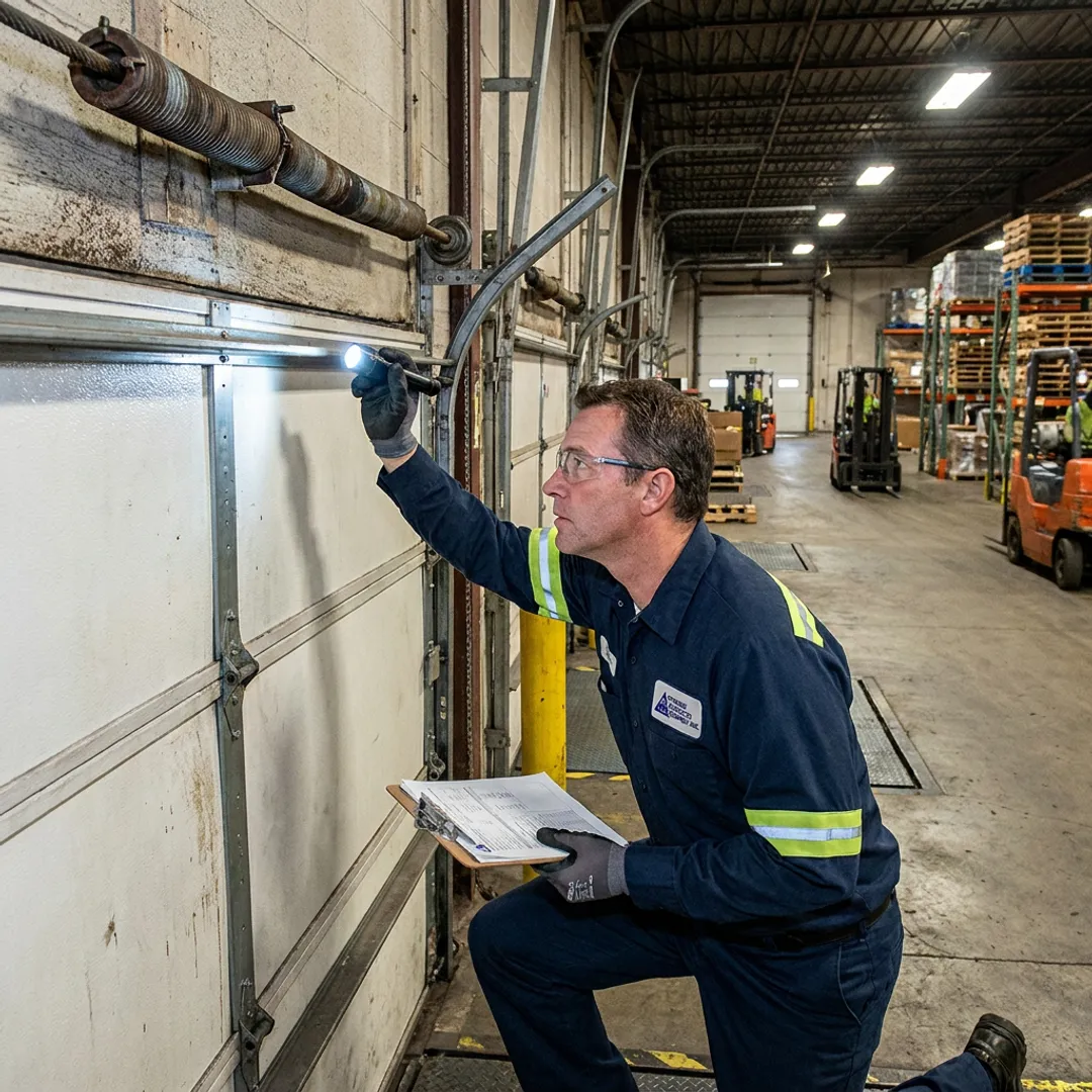 Loading dock door repair inspection