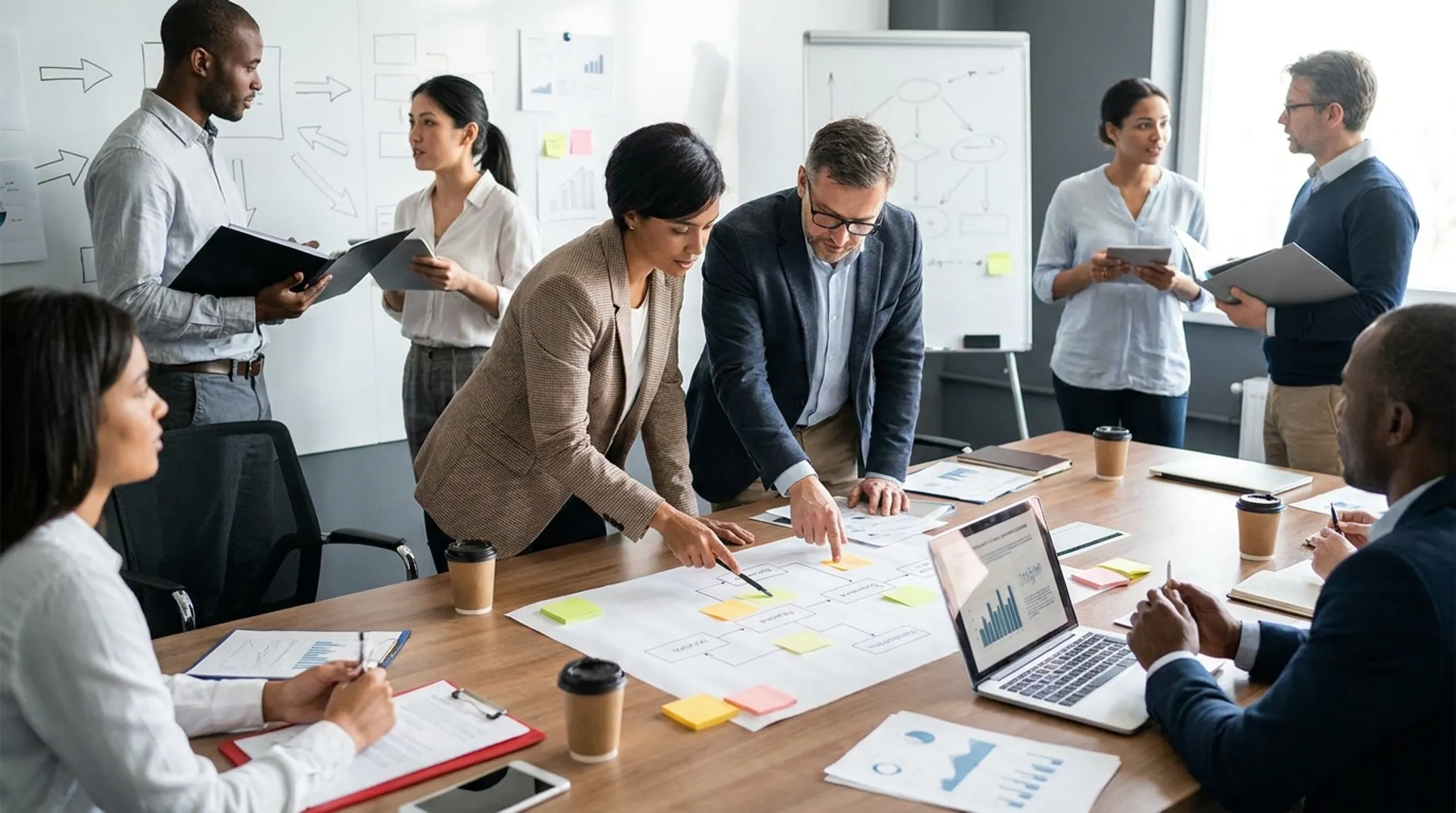 Finance advisory team redesigning automated reporting processes with client