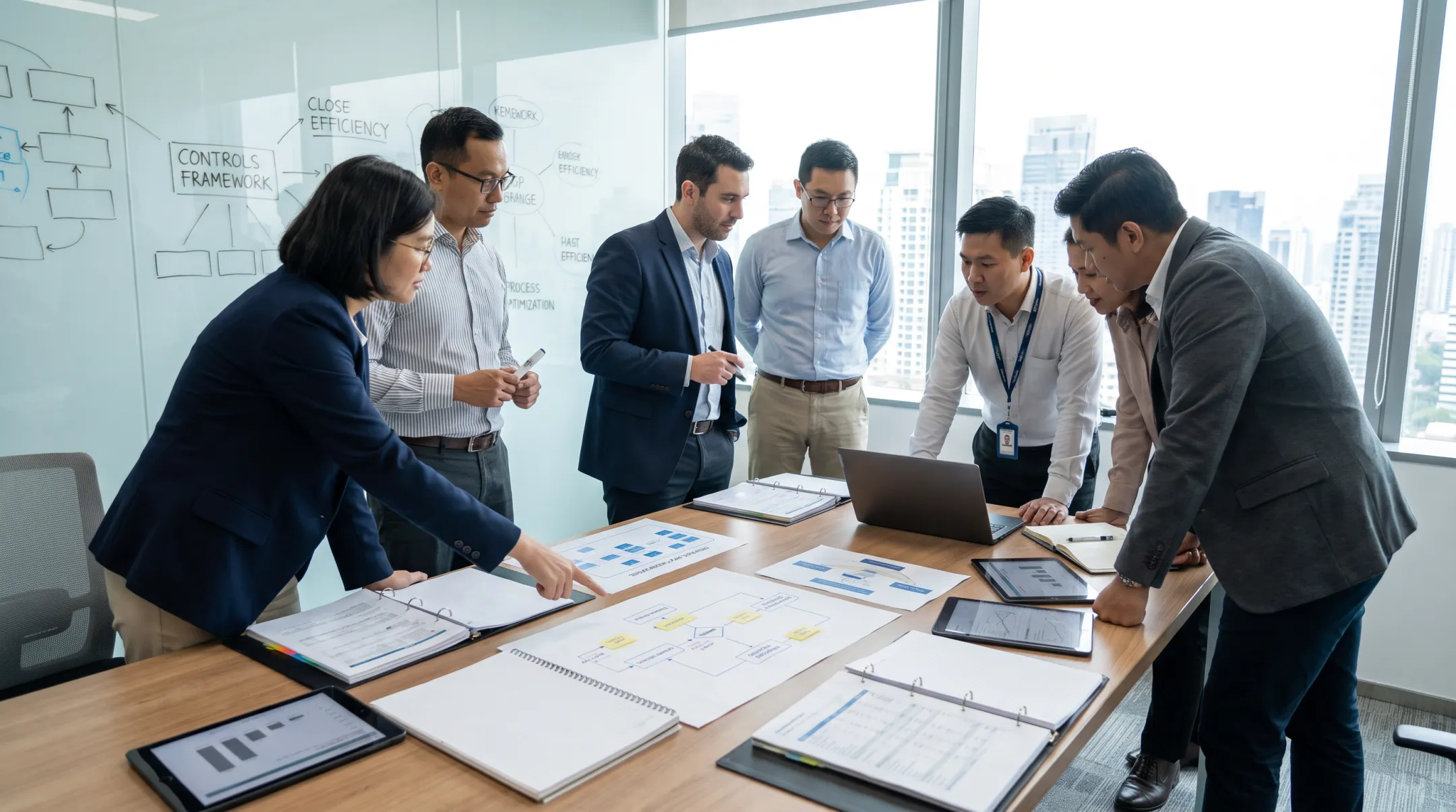 Financial advisory team improving accounting controls and reporting processes