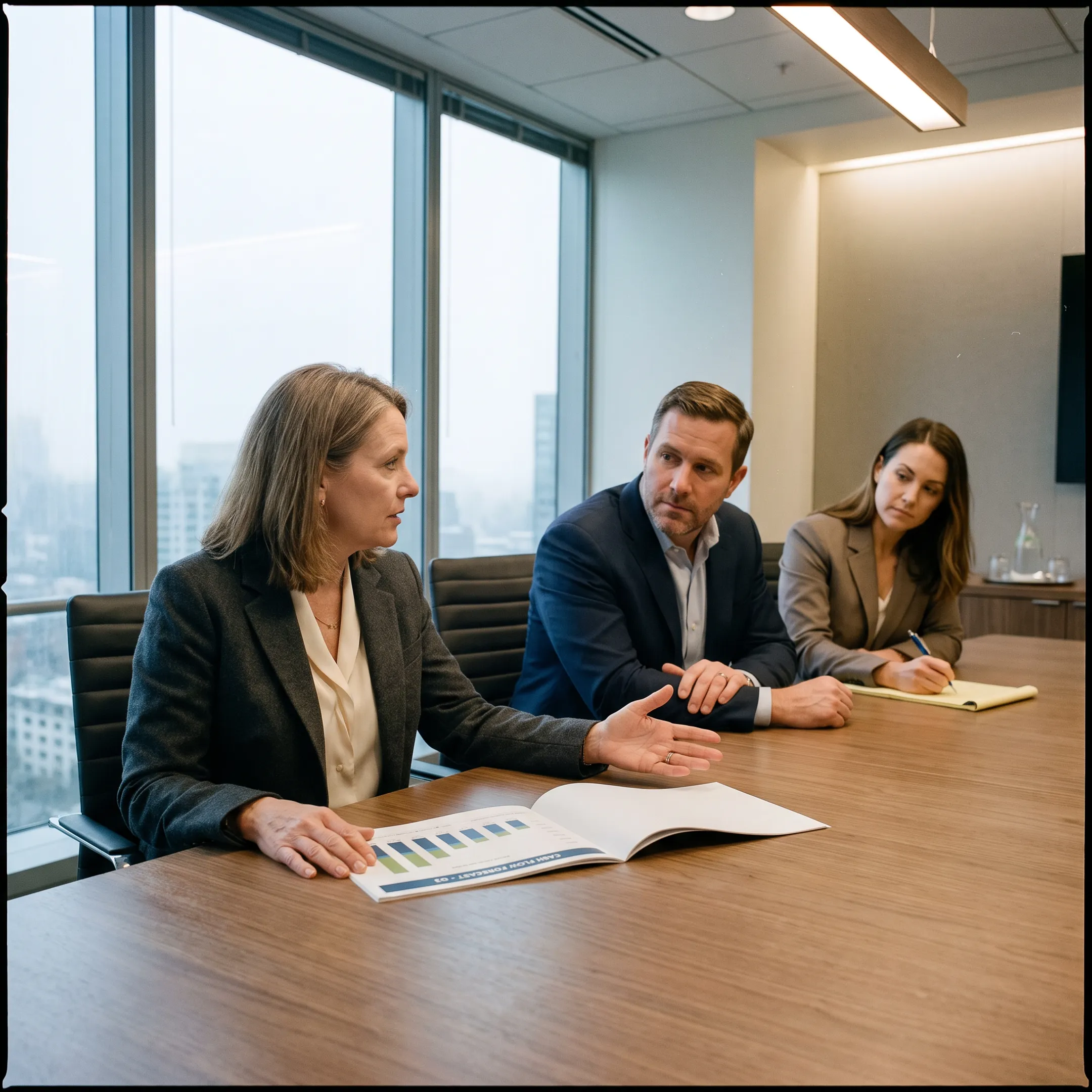 CFO advisor discussing financial strategy with Seattle business executives