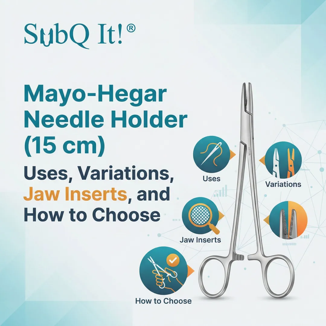 Mayo-Hegar Needle Holder (15 cm): Uses, Variations, Jaw Inserts, and How to Choose