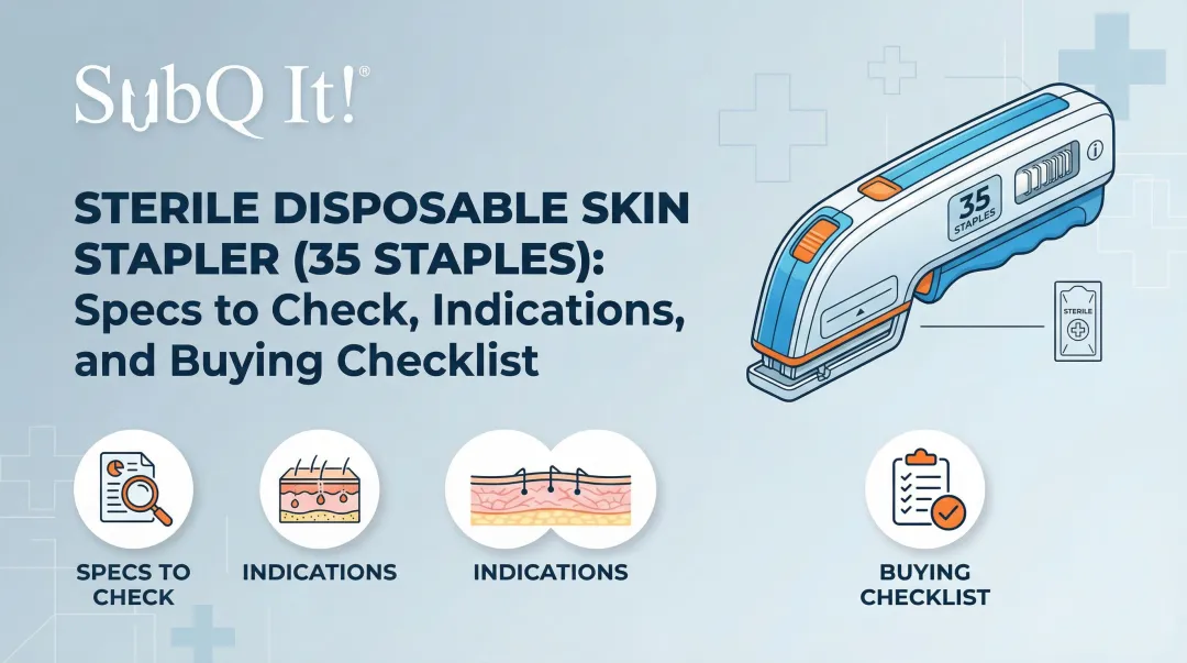 Cover image for Sterile Disposable Skin Stapler (35 Staples): Specs to Check, Indications, and Buying Checklist