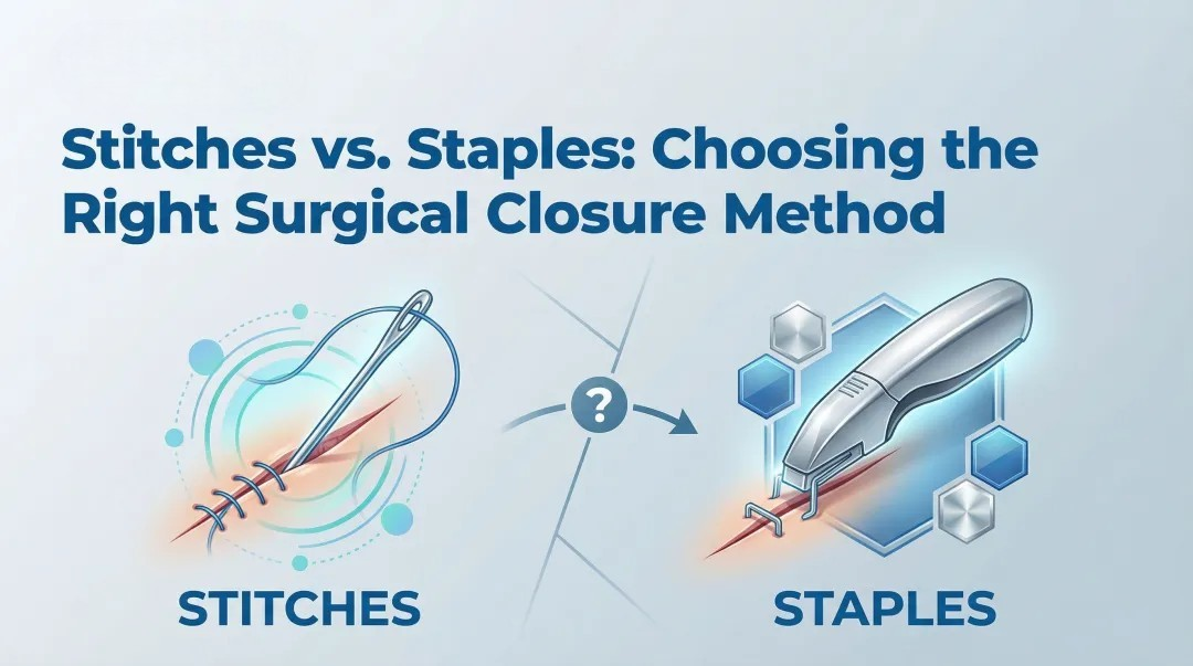 Cover image for Stitches vs. Staples: Choosing the Right Surgical Closure Method