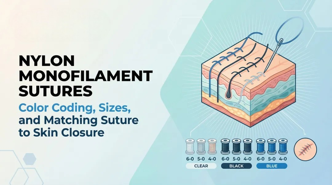 Cover image for Nylon Monofilament Sutures: Color Coding, Sizes, and Matching Suture to Skin Closure