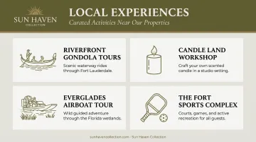 Four top Fort Lauderdale bachelorette activities icons and descriptions infographic