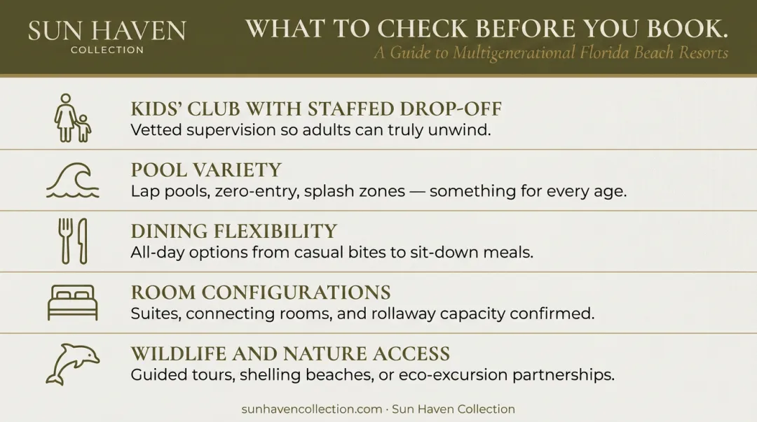 5-marker checklist for choosing a multigenerational Florida beach resort