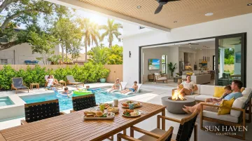 Sun Haven Collection Fort Lauderdale vacation home private pool family outdoor living area