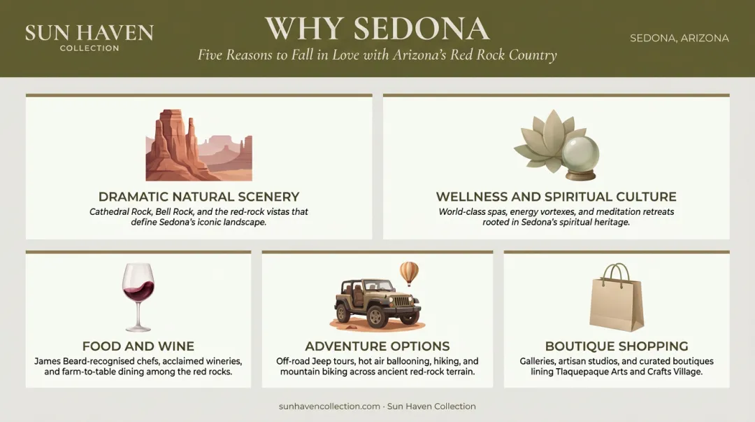 Five reasons Sedona is perfect for a girls weekend trip infographic