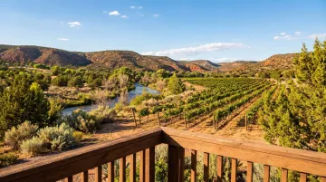 Arizona Verde Valley wine country vineyard tasting room with desert mountain backdrop