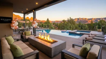 Sun Haven Sedona vacation rental with private pool red rock views and outdoor patio