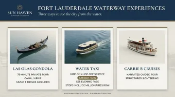 Three Fort Lauderdale waterway experience options compared side by side
