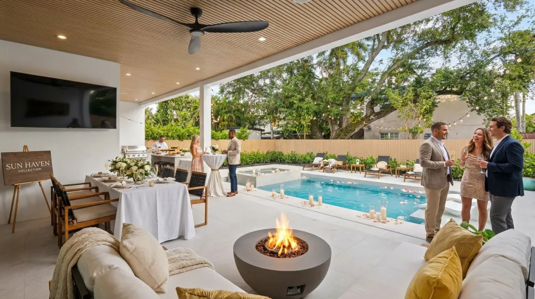 Sun Haven Collection private luxury home with pool and outdoor living space for wedding guests