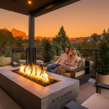 Couple relaxing at a private Sedona retreat