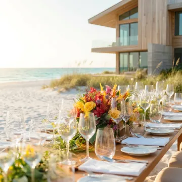 Intimate Florida beach wedding at a private coastal home