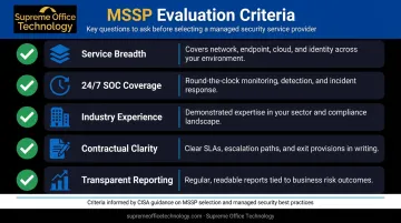Five key criteria checklist for evaluating a managed IT security service provider