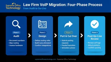 Four-phase law firm VoIP transition process from audit to post-go-live review