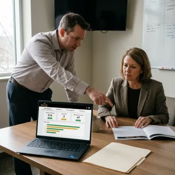 IT consultant reviewing campus technology systems