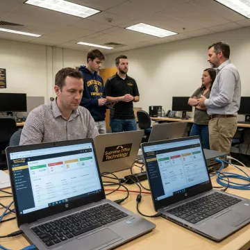 Campus IT professional supporting higher education technology