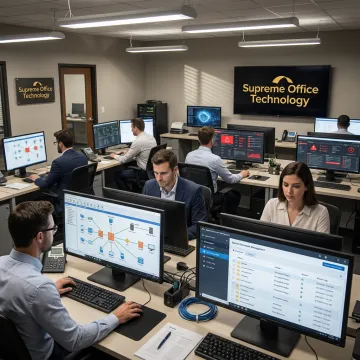 Managed IT security team monitoring business systems
