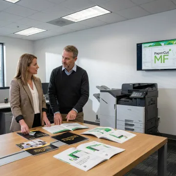 Managed print and marketing materials in a business office