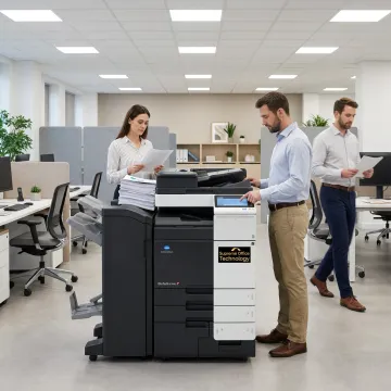 Modern office copier in a business workspace