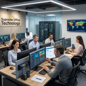 IT security team reviewing network protection dashboard