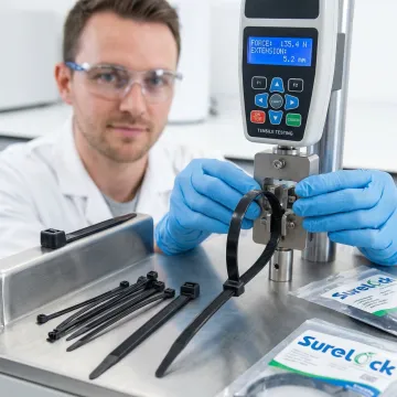 Quality control inspection of industrial cable ties