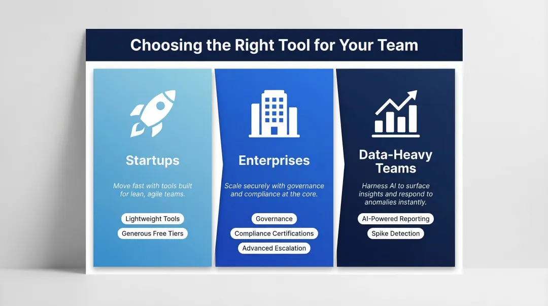 IT alerting software selection guide by team size startup enterprise data teams