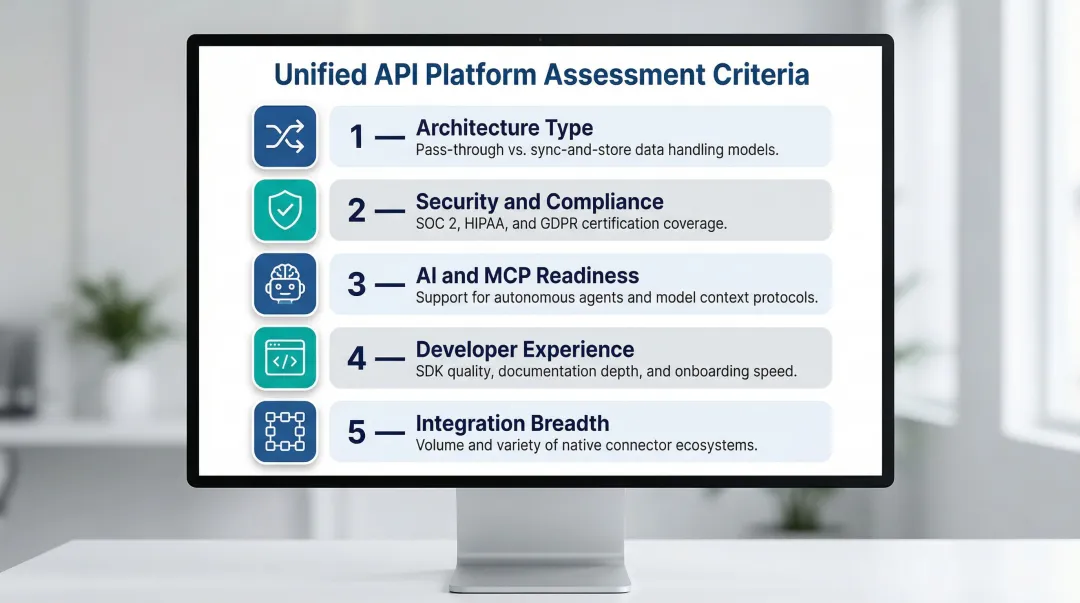 Five-criteria unified API platform evaluation framework for SaaS engineering teams
