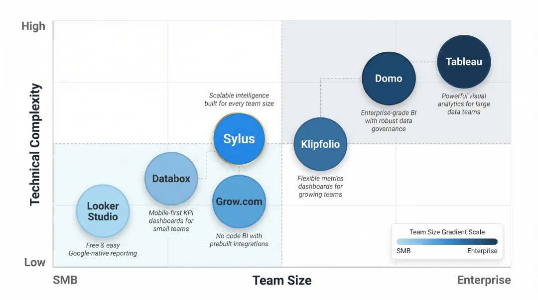 Dashboard reporting tool comparison by team size use case and technical complexity