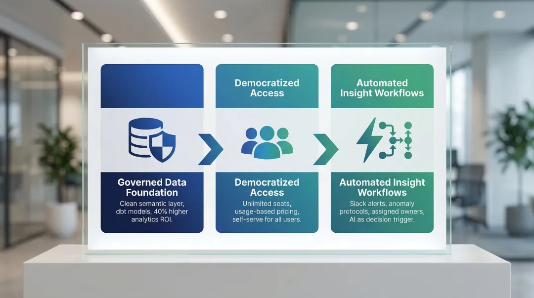 Three-step framework for maximizing AI-first BI platform adoption and workflow integration